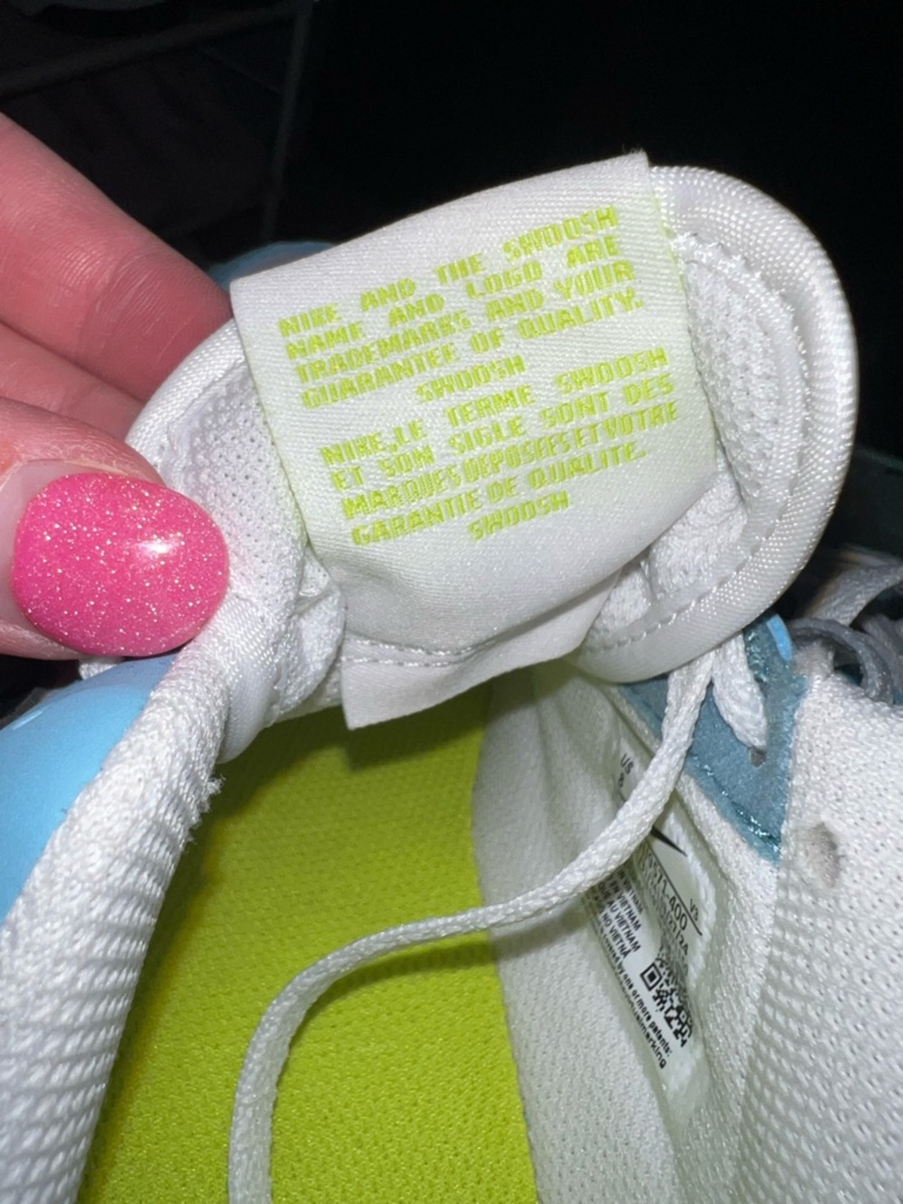 Nike Air Force 1 Women's White and Light Blue Sneakers - Picture 3 of 3